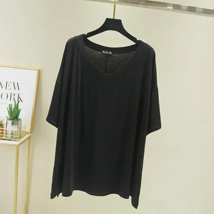 Spring/Summer Modal V-Neck Loose Casual Plus Size Pajama Set