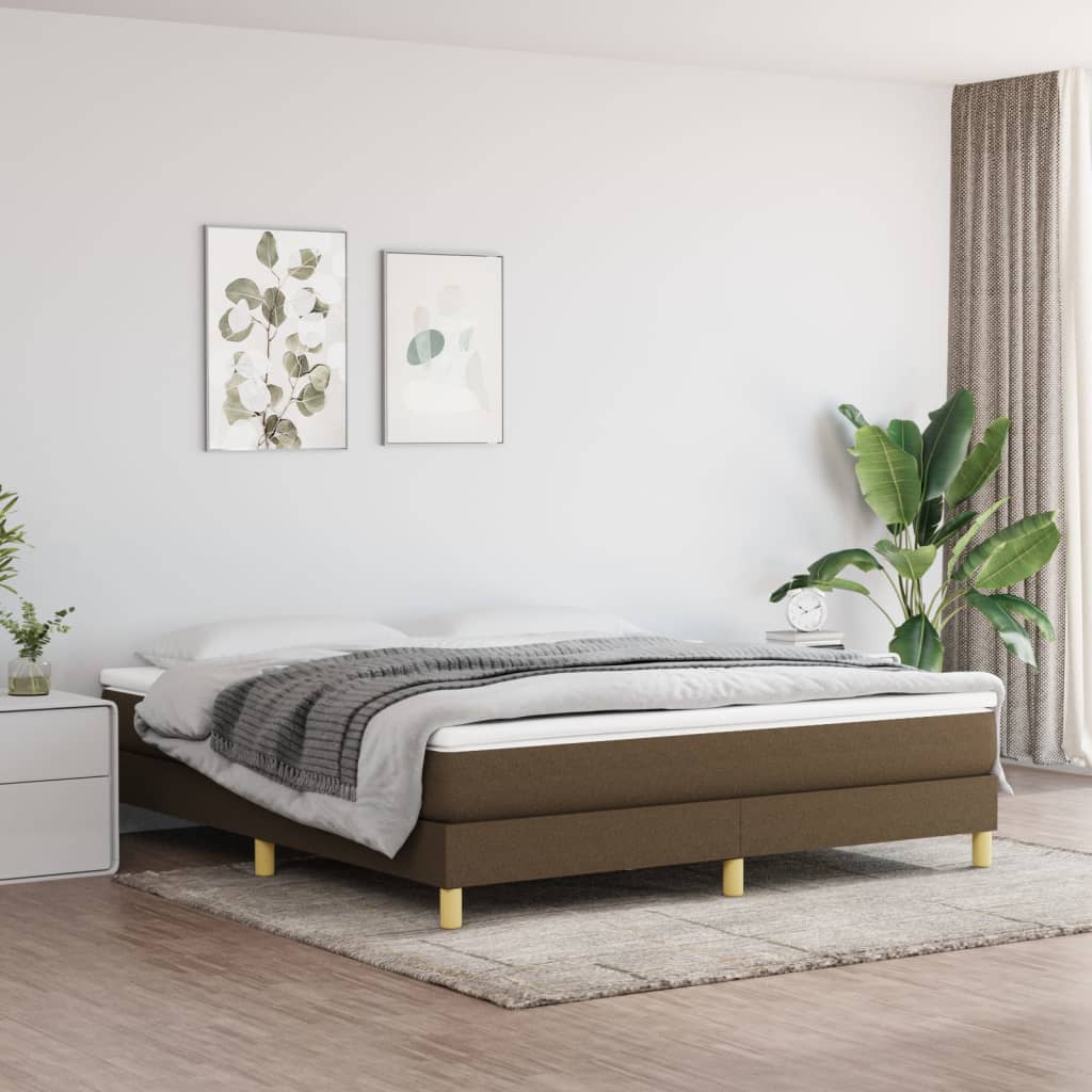 Vidaxl Bed Frame Without Mattress, Dark Brown, 160X200 Cm, Fabric