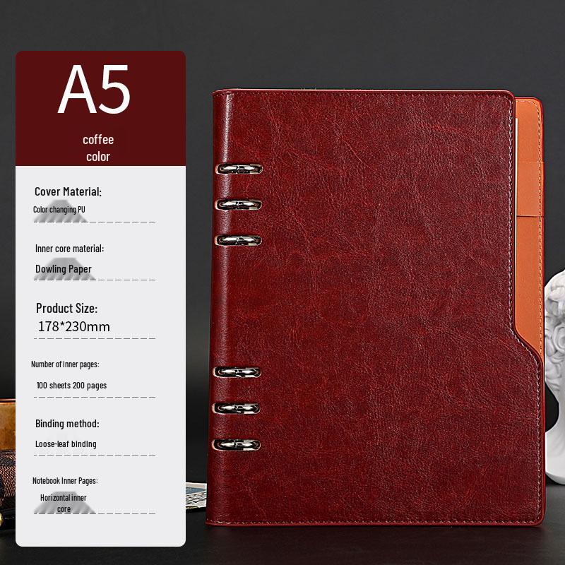 A5 Hollow-Out Loose-Leaf PU Notebook with Custom Logo Option