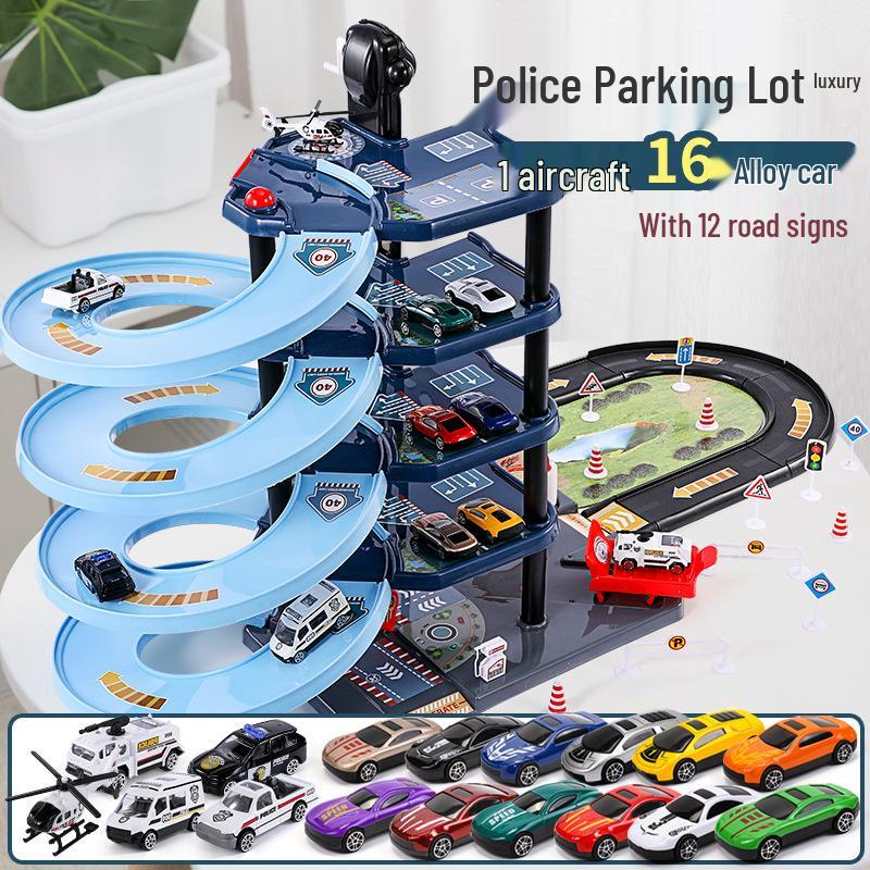 Kids' Multi-Level Alloy Car Parking Adventure Puzzle Playset