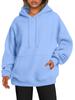 European 2023 Women's Autumn/Winter Plus Velvet Solid Color Loose Hooded Sweatshirt
