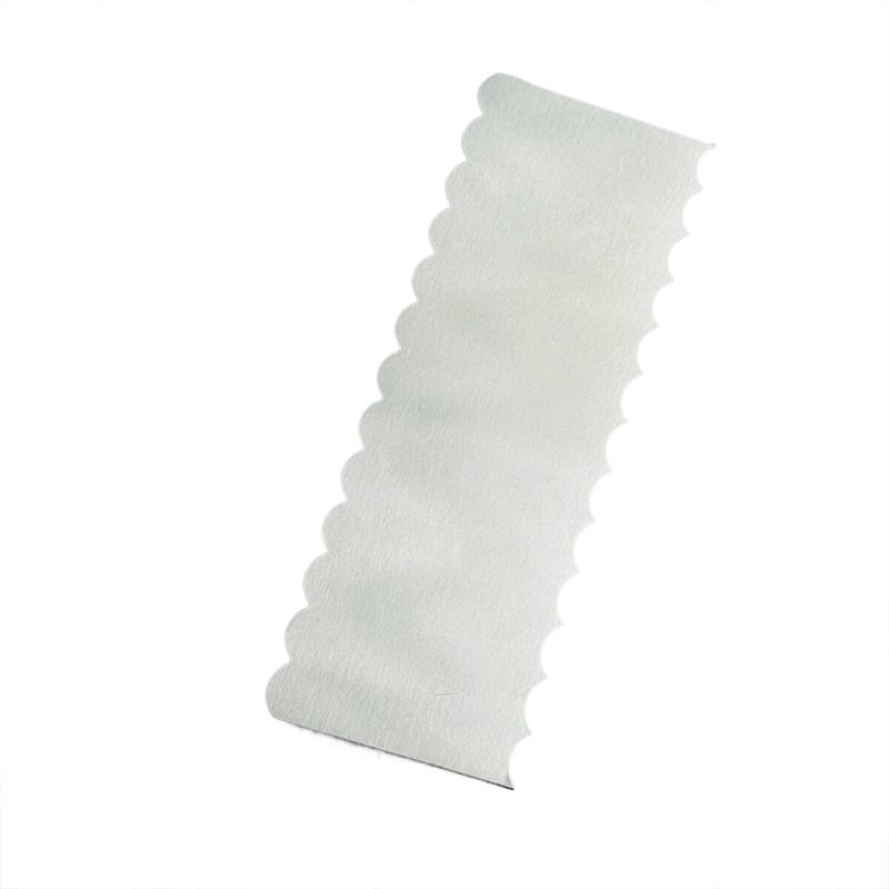 Stainless Steel Cake Scraper - Large Double Sided Patterned Stripe Edge Smoother Scraper Metal Pastry Cutter