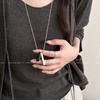 Women's Retro Geometric Pendant Necklace: Long Sweater Chain & Versatile Choker