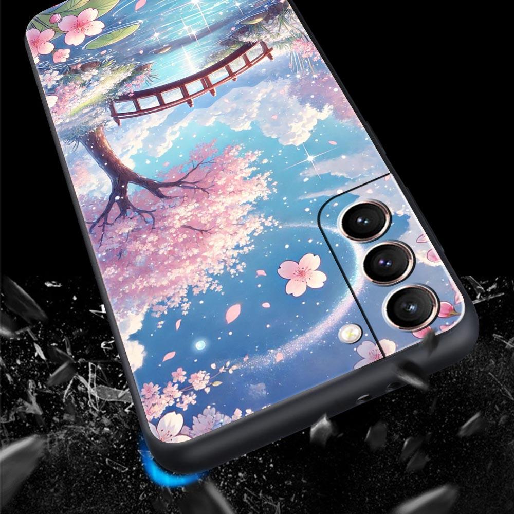 Korean Flower Phone Case for Samsung Galaxy S26 S25 S24 S23 S22 S20 S21 FE Ultra S25 Edge Plus 5G Soft TPU Cover Fundas Capa Bag