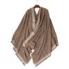 Hot large shawl thickened fashion vertical edge wool scarf warm home lamb wool blanket scarf