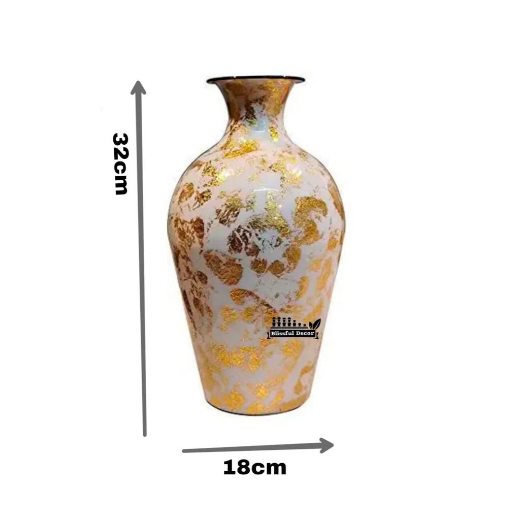 Cast Iron Metal Flower Vase for Home Decor and Living Room Vintage Antique Decor