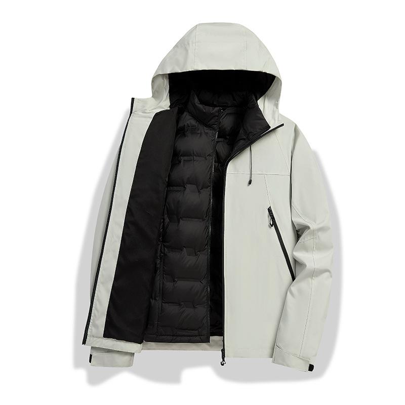 Men's Three-in-one Removable Down Jacket, Women's Outdoor Windproof and Waterproof Travel Hiking and Mountaineering Jacket