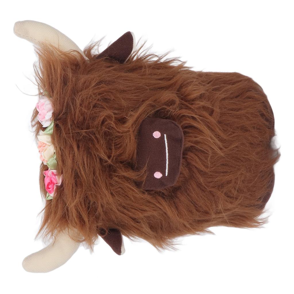 Highland Cow Plush Doll Simulation Soft Stuffed Faceless Cattle Toy for Home Decoration