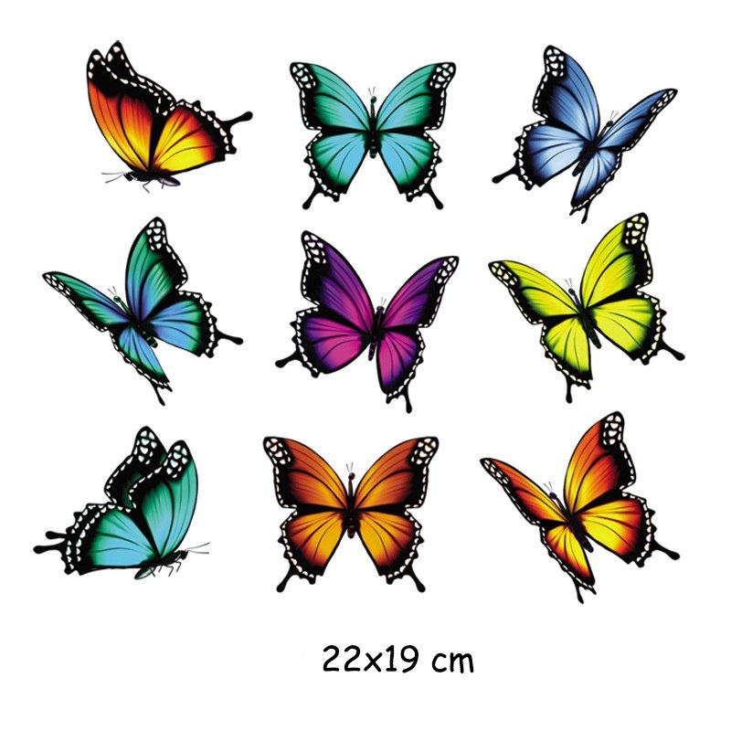 For Clothing T-shirt Heat Tranfer Printing Sticker Transfer Pyrography 2PC Bird Iris Series