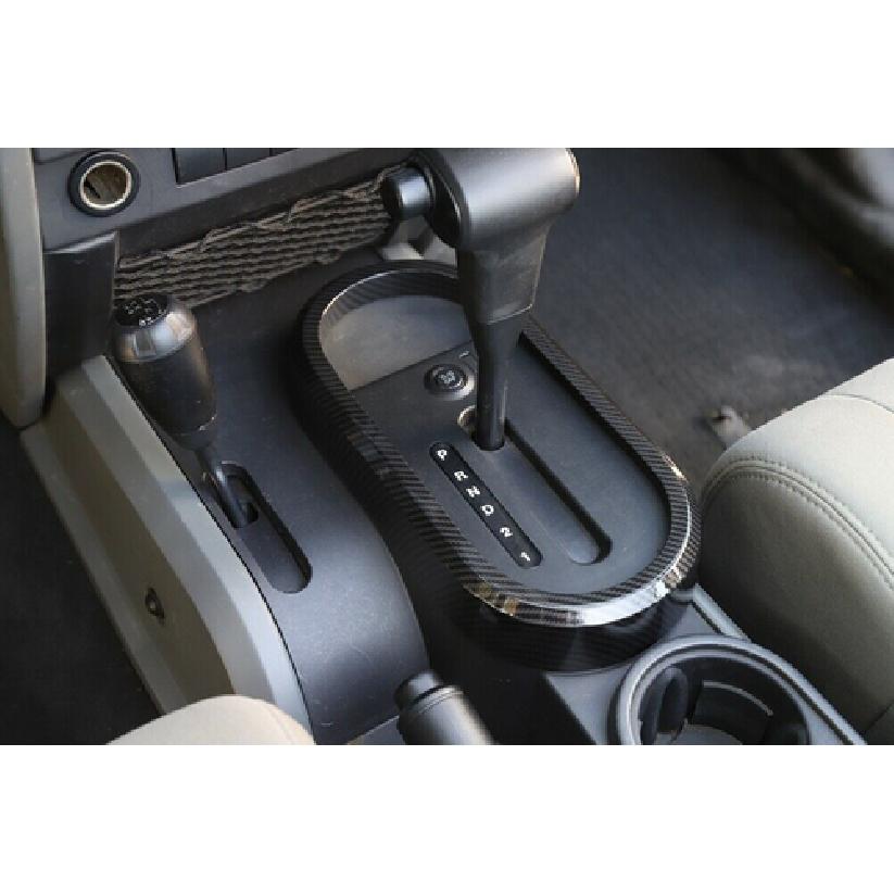 Carbon Fiber Gear Shift Frame Cover Trim For 07-10 Jeep Wrangler JK Accessories
