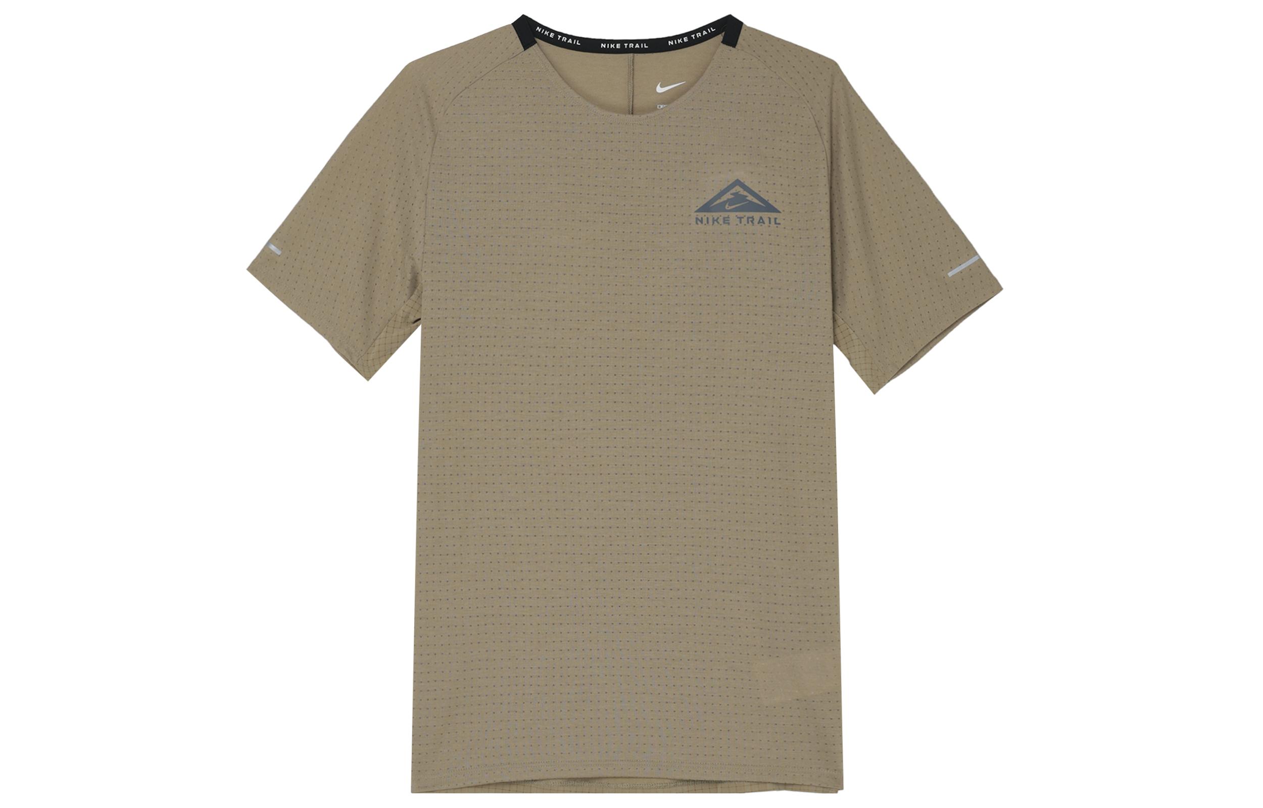 Nike T Shirts Men s Khaki Crew Neck Moderate Straight Fit DV9306-247 S