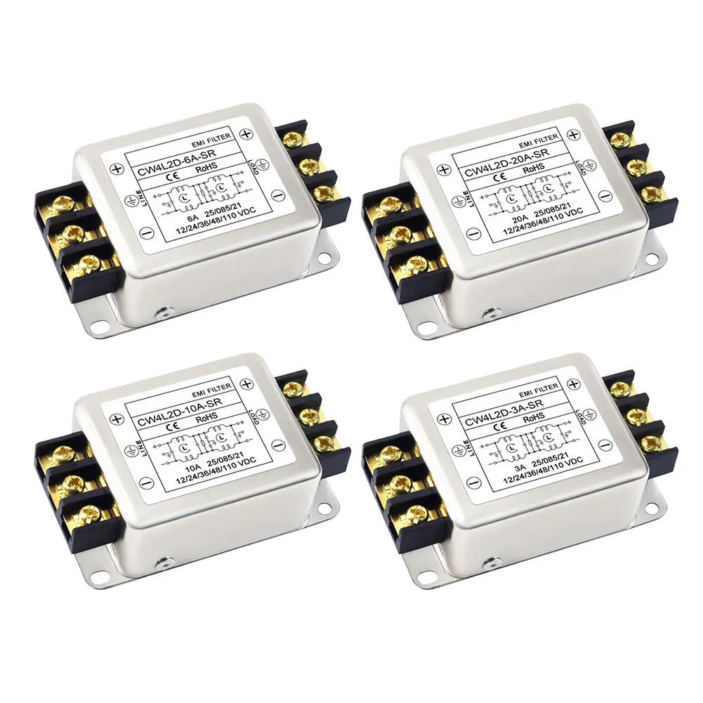 For EMI Power Filter Terminal Type DC Two-Stage CW4L2D-3A-SR, CW4L2D-6A-SR, CW4L2D-10A-SR, CW4L2D-20A-SR Power Filter DC 110V