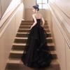 Black banquet evening dress 1011 summer new sequined art test performance dress suspender party dress