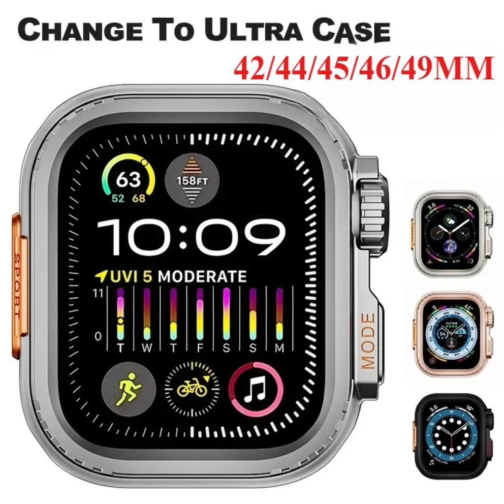 Metal Bumper Case For Apple Watch 49MM 46 45 44mm Protector Frame Cover For iWatch Series 11 10 9 8 7 654SE Change To Ultra 3 49
