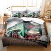 Funda Nórdica Tamaño Completo Trenes para Niños Juego de Cama de Locomotora de Vapor Microfibra 3D Vehículos Ferroviarios Cubierta de Edredón para Decoración de Habitación de Niños Adolescentes
