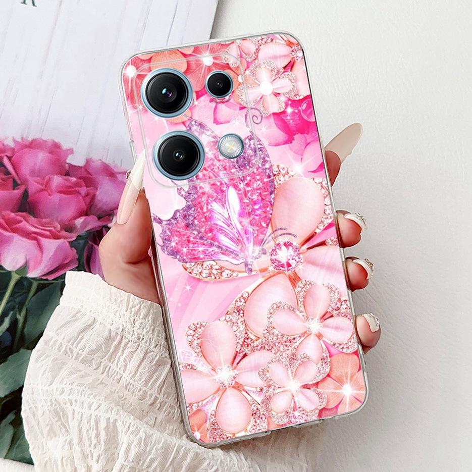 For Xiaomi Redmi Note 14S Case Stylish Butterfly Painted Cover 6.67'' Soft Silicone Phone Case For Redmi Note 14S Note14S Bumper