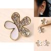 Female Jewelry Gift Summer 2021 Floral Earrings With Rhinestone Accents