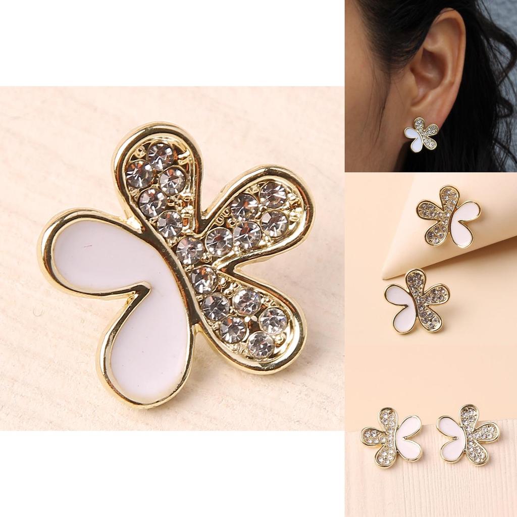 Female Jewelry Gift Summer 2021 Floral Earrings With Rhinestone Accents
