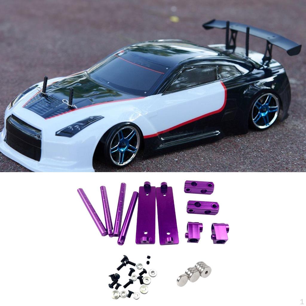1/10 RC Invisible Body Post Mount Kit Adjustable Direct Replaces, Accessory, Portable Aluminum Alloy