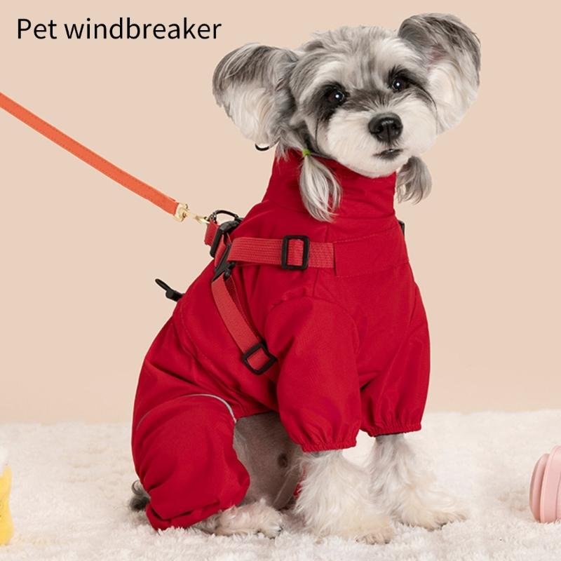 Regulable Dog Rain Jackets Snowproof Windproof Clothes Removable Dog Raincoats for Comfortable Dry Walks