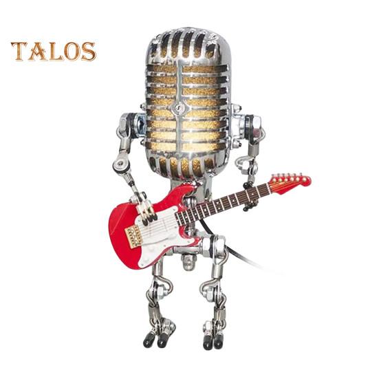

Ретро микрофон робот ночник подвижные соединения винтажный держатель гитара металл рок микрофон робот светодиодный настольный светильник настольное украшение орнамент красный