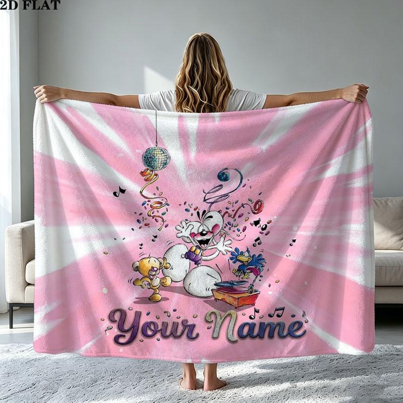 1PC Diddl Custom Name Patterned Flannel Blanket Suitable For All Seasons for Home Decor Warmth and Comfort Gifts Holiday Present