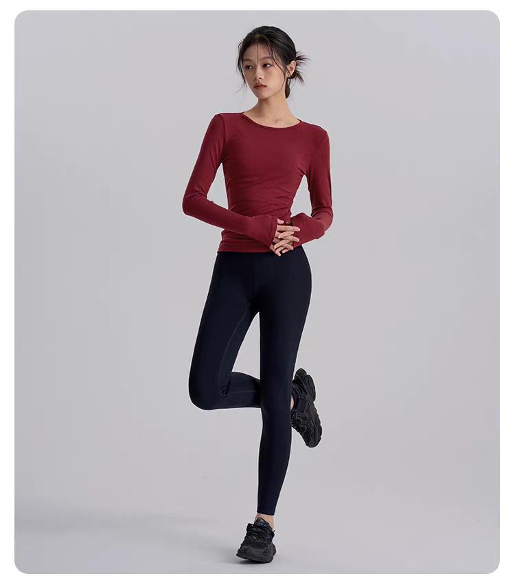 Backless Quick-Dry Slim Fit Long Sleeve Sports Top for Pilates & Yoga (Spring/Autumn)
