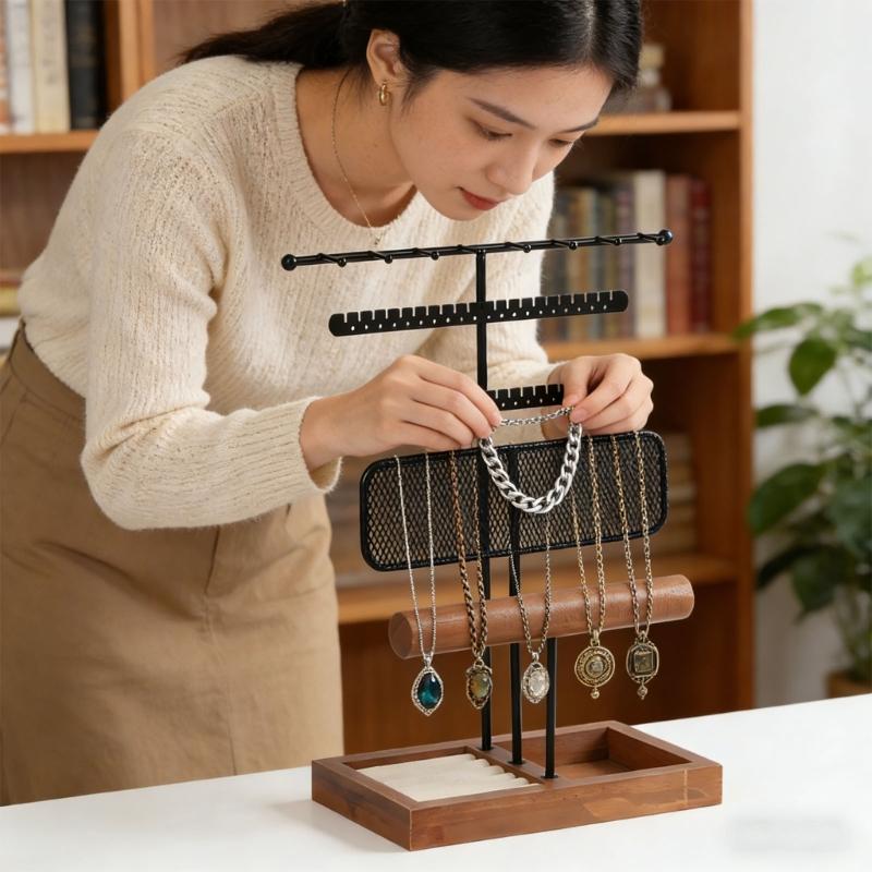 Efficient Jewelry Display Stand for Multifunctional Storage of Necklaces Earrings and Bracelets in Modern Home Decors