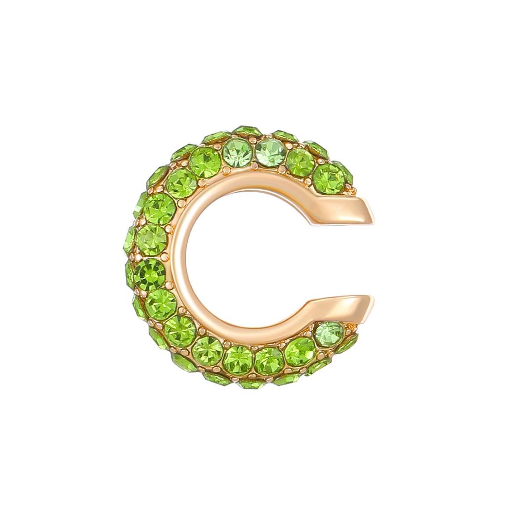 European & American Popular C-shaped Rhinestone Ear Cuff Earrings, No Piercing Needed for Women