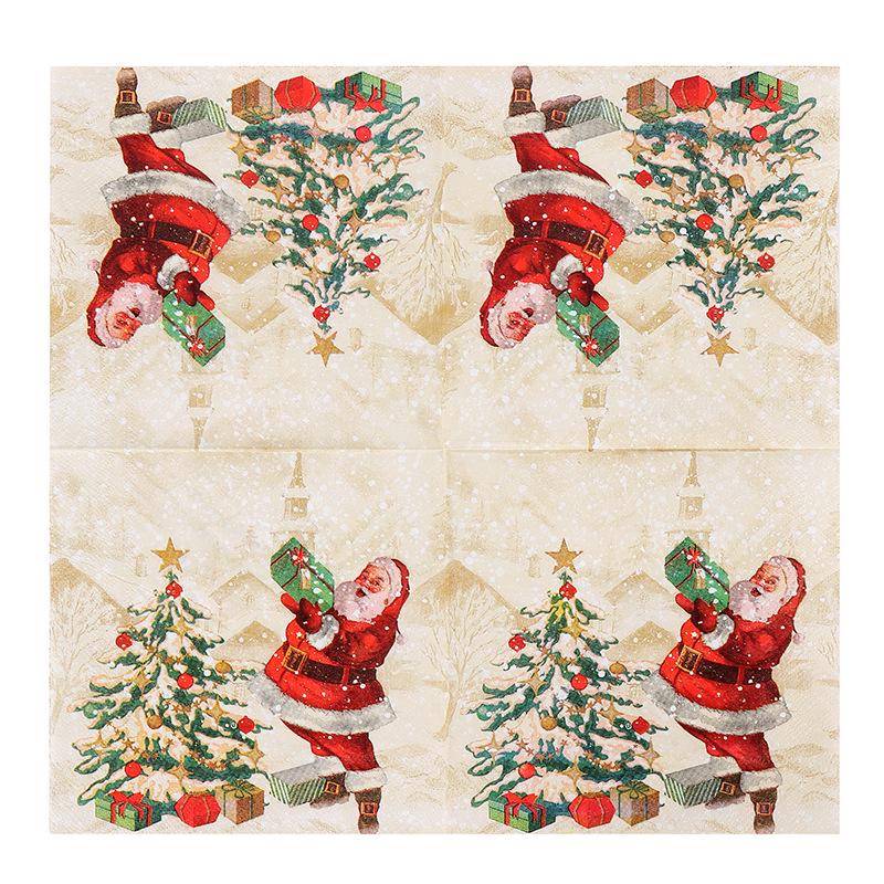 Festive Printed Paper Napkins for Western Restaurants & Bakeries - Home Use & Face Wipes Available