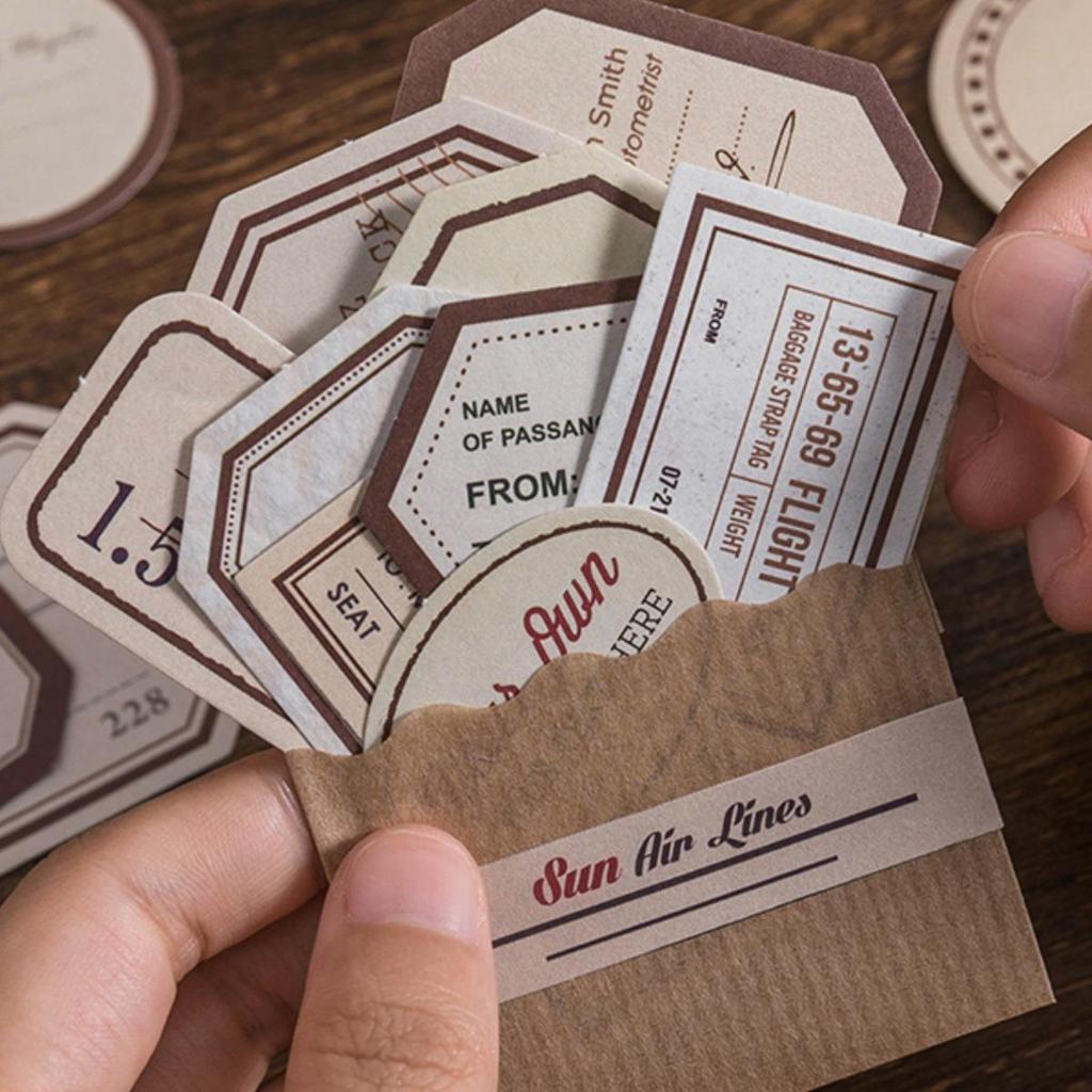 Vintage Label Sticker Pack for Journals: Frame and Tag Designs for Collage and Decoration