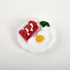 5Pc 1/12 Dollhouse Miniature Breakfast Plate Egg Bread Mini Food Model Ornaments