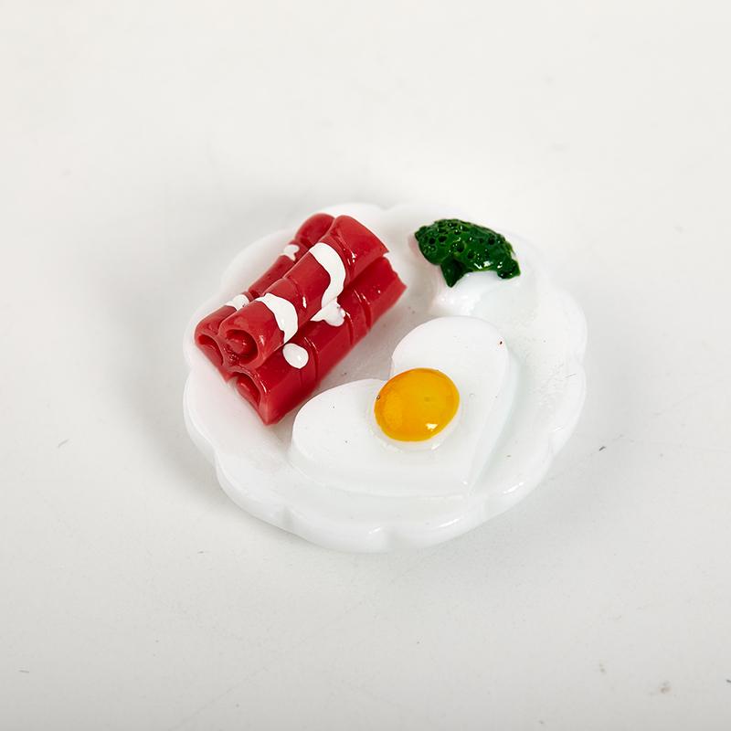 5Pc 1/12 Dollhouse Miniature Breakfast Plate Egg Bread Mini Food Model Ornaments