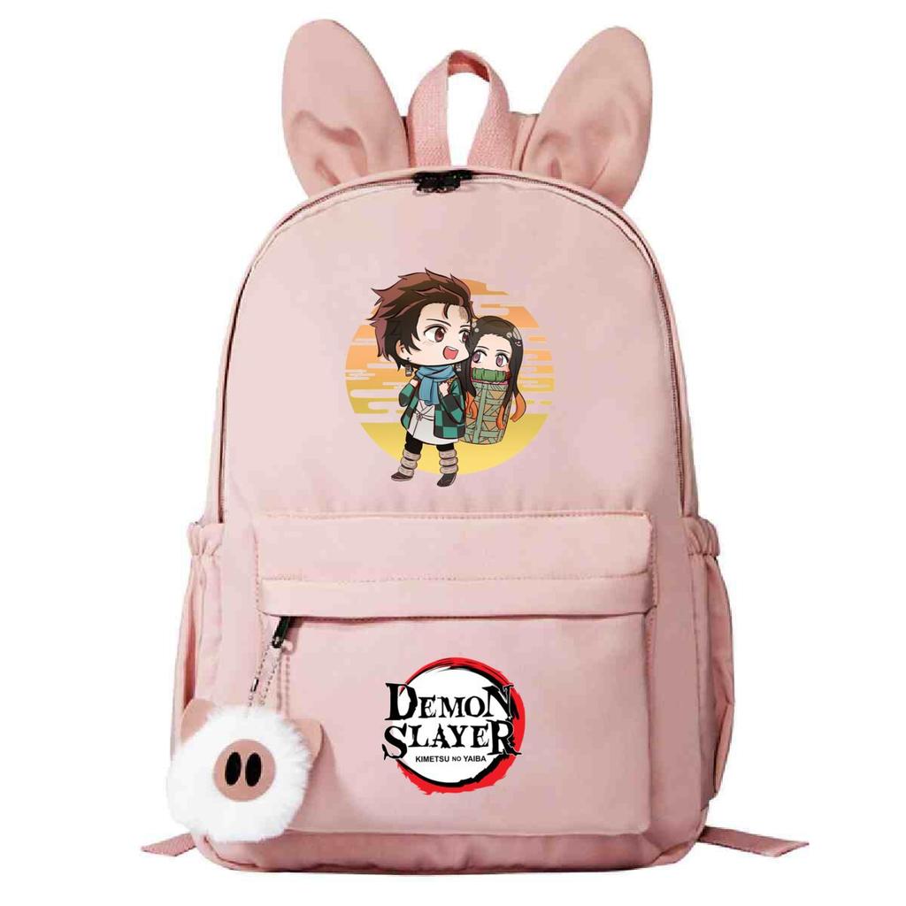 Plecak szkolny z motywem pogromców duchów, wersja koreańska, personalizowany plecak z króliczymi uszami, moda studencka, casualowy, modele męskie i damskie