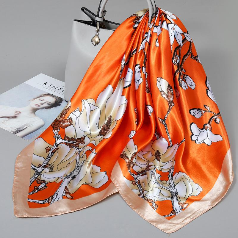 90 Square Scarves, Silk Scarves, Women's New Spring and Summer High-end Sense Versatile, Thin Scarves, Shawls Outside
