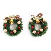 (2 Pcs)55*55mm Mini Wreath Pendant Merry Christmas Bell Wreaths Gift Wrapper Christmas Accessories Phone Pendants Decoration