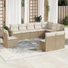VidaXL Garden Lounge Set with Cushions 10 Pcs, Patio Sofas, Patio Furniture Set, Outdoor Furniture, Beige 3251445
