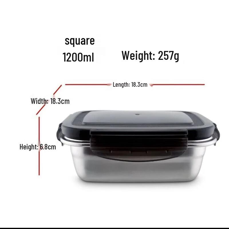 304 Stainless Steel Food Storage Container with Handle