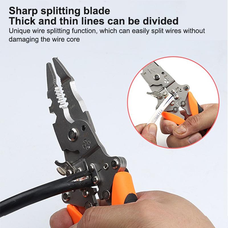 14 In 1 Foldable Wire Stripper Separator For Winding Cutting Pulling Crimping Wire Stripping Electrician Tool Multifunctional