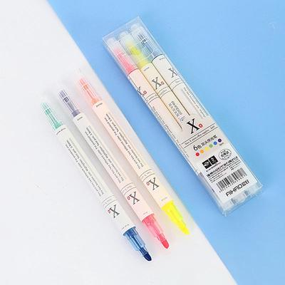 Doppelseitiger fluoreszierender Textmarker mit Schrägspitze - Candy-Farben für Schüler