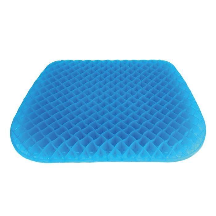 Seat Cushion - COMFORT GEL - Blue - Removable Cover - Rectangular - Interior