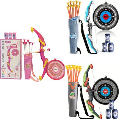 Çocuklar İçin Yay ve Ok Seti, Atış Oyuncağı, Spor ve Açık Hava Oyunları, Vantuzlu Oklar, Hedef, 4-6 ve 8-12 Yaş Çocuklar İçin Hediye