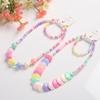 Candy Color Beads Necklace Bracelet Set Kids Jewelry Set Party Jewelry Plastic Texture Birthday Perfect for Kids Present
