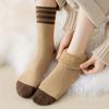 10 Doppelte Herbst Winter Damen Dicke Mittelhohe Socken Bequem Warm Modisch Gestreift Lässig Frottee-Schleifensocken
