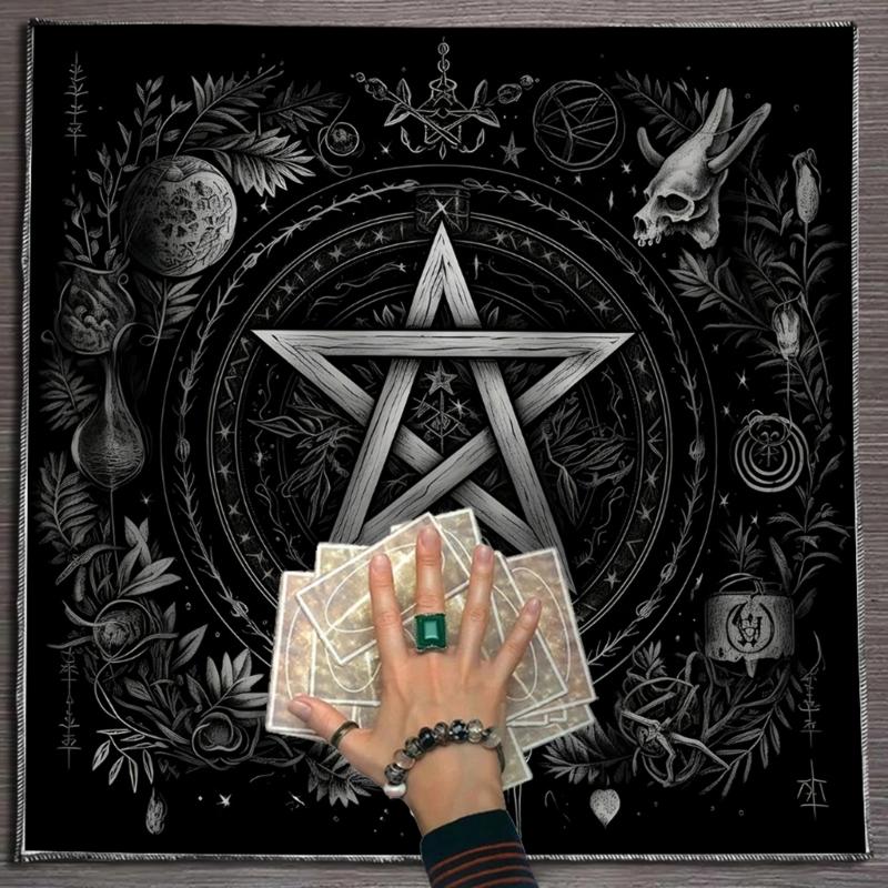 Square Divinations Tapestry Moon Flower Star Astrology Tablecloth Tarots Tablecloth Table Cloth Witchcrafts Supplies
