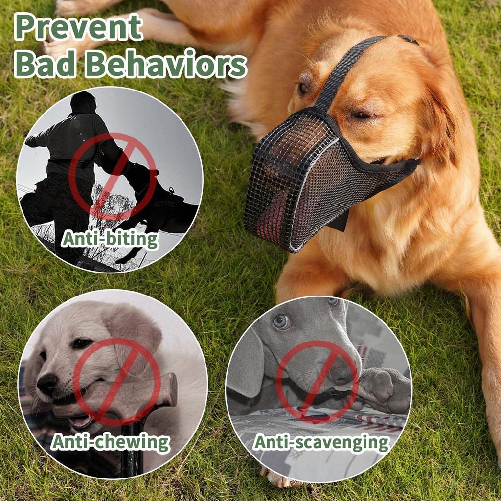 Adjustable Breathable Dog Mouth Cover For Summer Anti Bite Anti-eating Pet Mouth Mesh Muzzle Mask Long Mouth Dog Muzzle