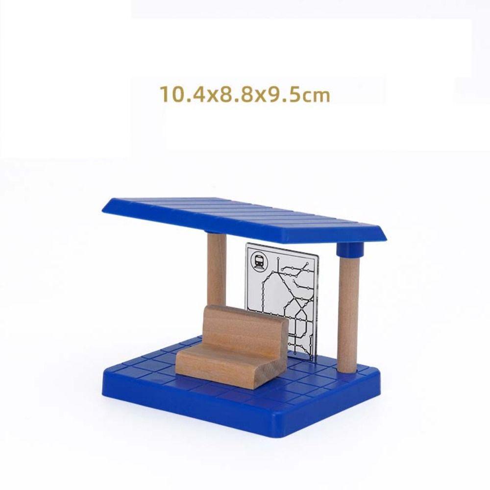 

Строительные блоки, набор деревянных железнодорожных путей, набор железнодорожных путей, детские подарки Blue Waiting room