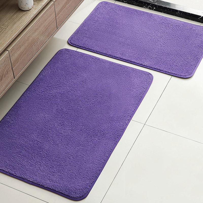 Hot-Selling Solid Color Imitation Cashmere Floor Mat Bathroom Door Mat Bathroom Absorbent Foot Mat Two-Piece Set