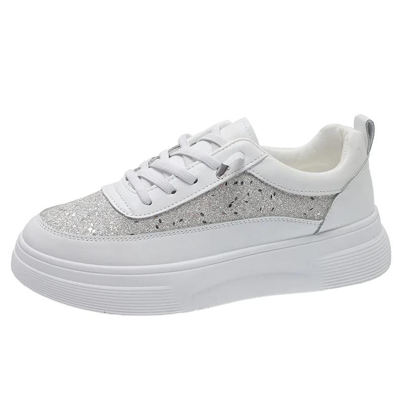 Fashion Women's Casual Sports Shoes Fashion Breathable Platform Soft Sole Single Shoes Woman Thick Sole Non Slip Lace Up Vulcanized Shoe