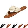 Women's Fashionable Toe Strap Buckle Versatile Casual Non Flat Slippers